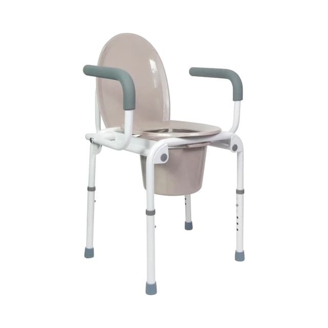 Cadre de toilettes rehausseur, cuvette basse + accoudoirs, vue 2